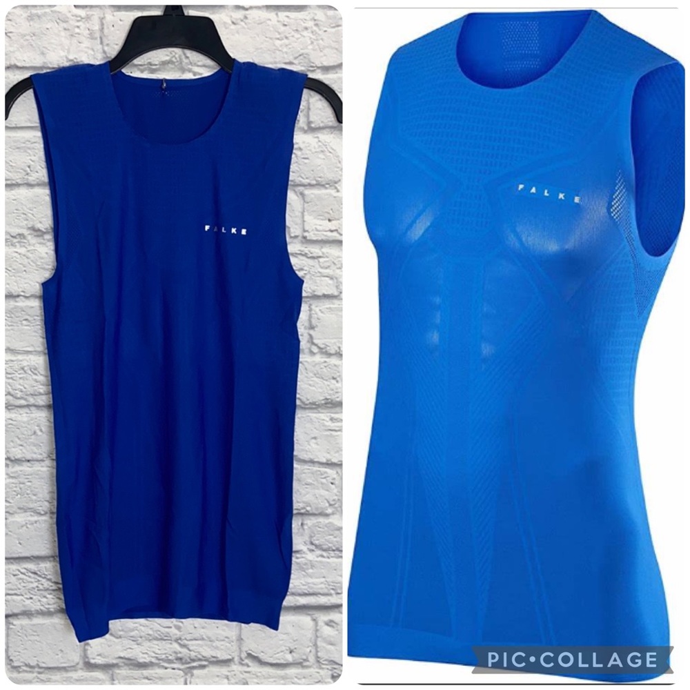 FALKE Men's Blue Cool Singlet Active Tank Top size L/XL